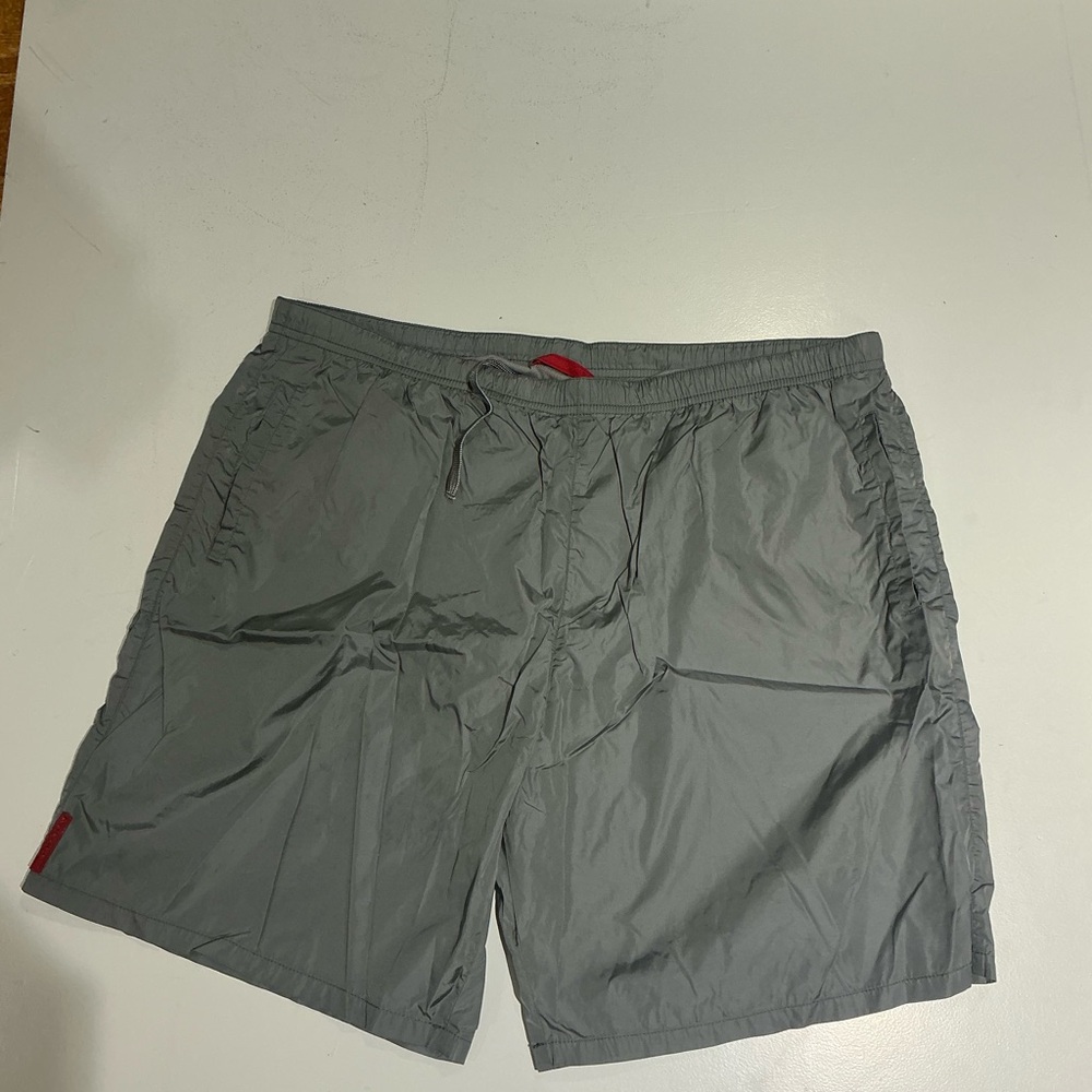 Gray Drawstring Swim Shorts Prada